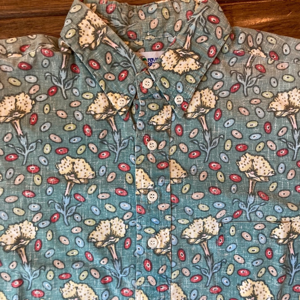 VTG Reyn Spooner Mens Small 1/4 Button Up Hawaiian Aloha Short Sleeve Shirt - Picture 3 of 6